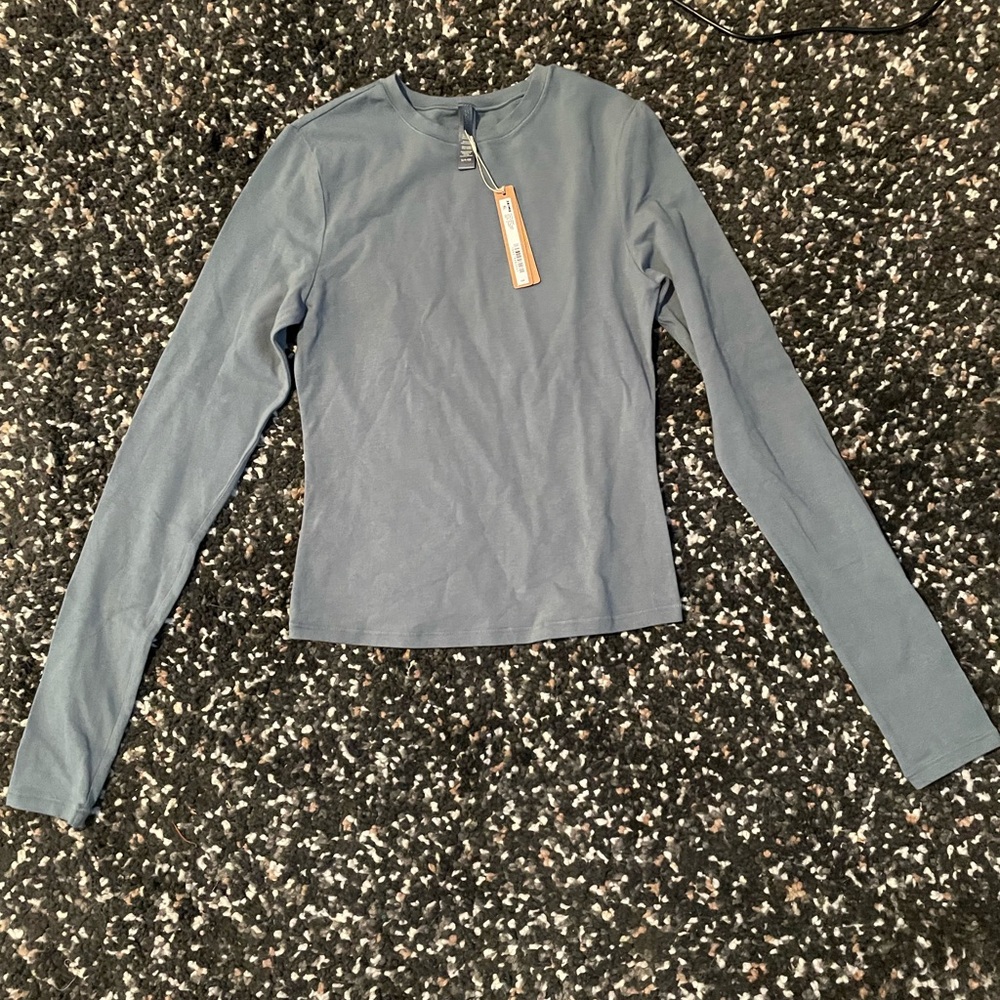 SKIMS Cotton Jersey Long Sleeve Kyanite